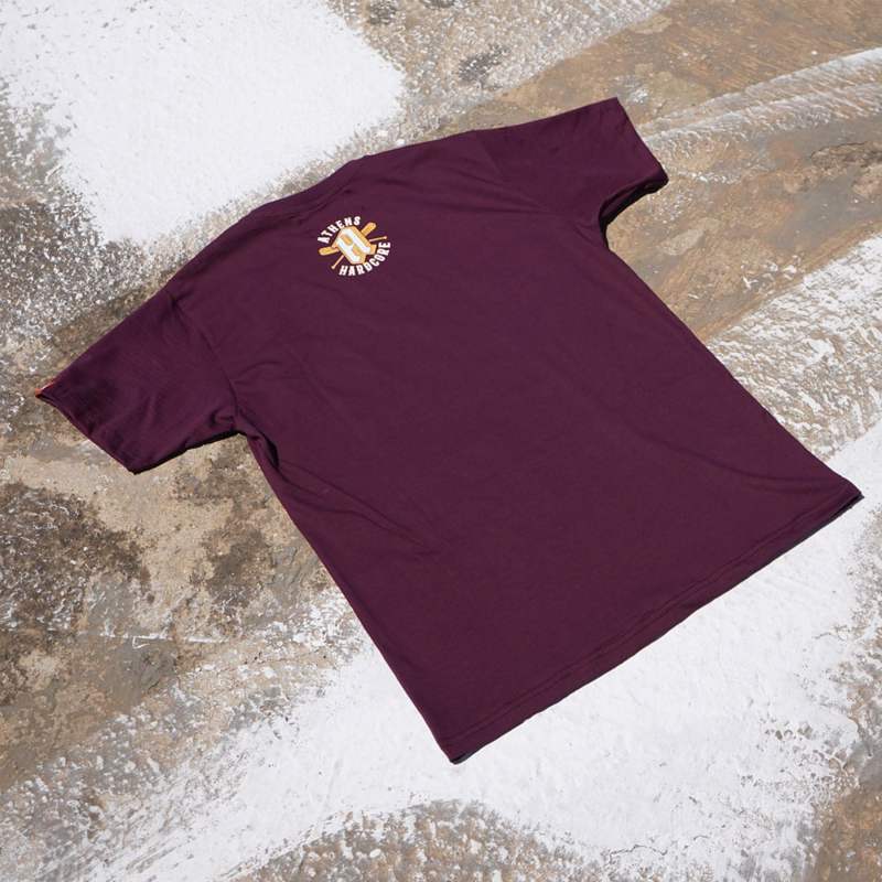 Athens Hardcore baseball athens tshirt - bordeaux